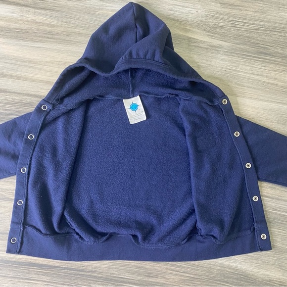 University of Michigan Hoodie Snap Closure Blue w/ Stitched Logo Size 18 months - Picture 6 of 7
